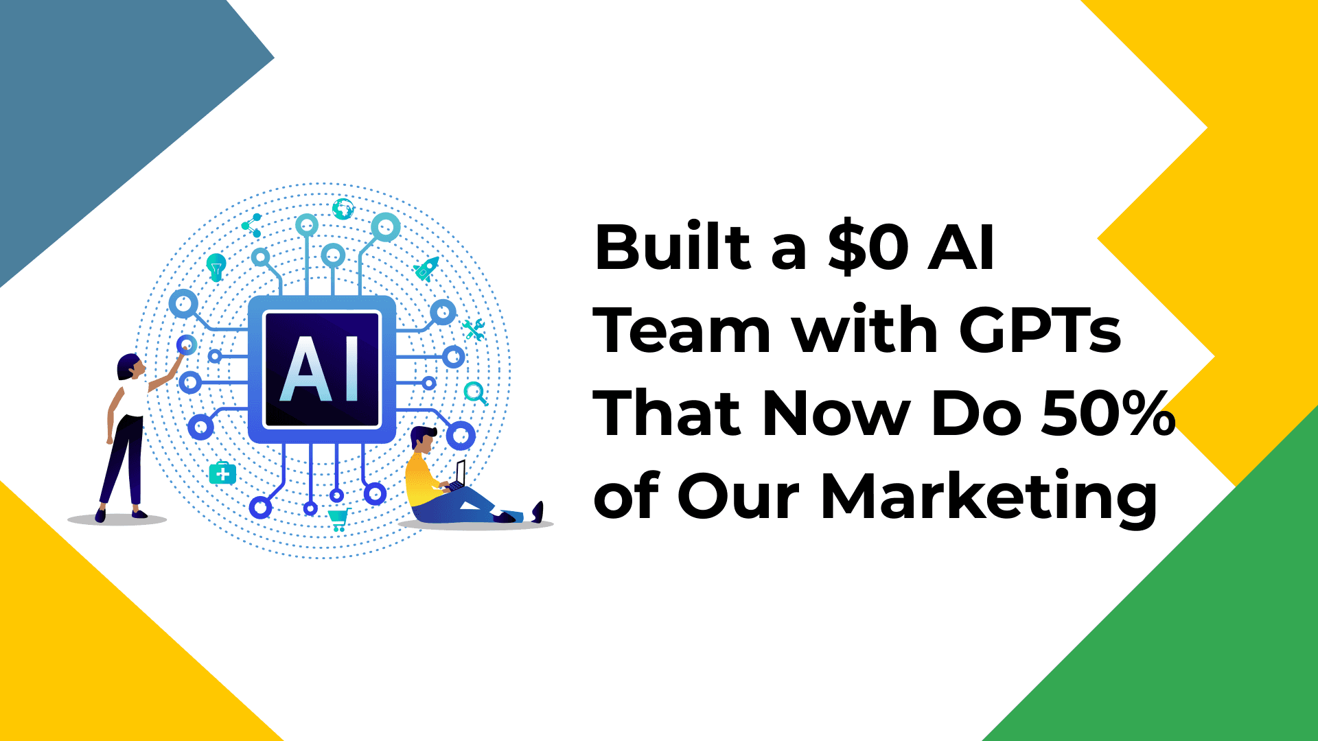 AI Marketing Team Built for Free with GPTs $0 icon and AI marketing automation with GPTs